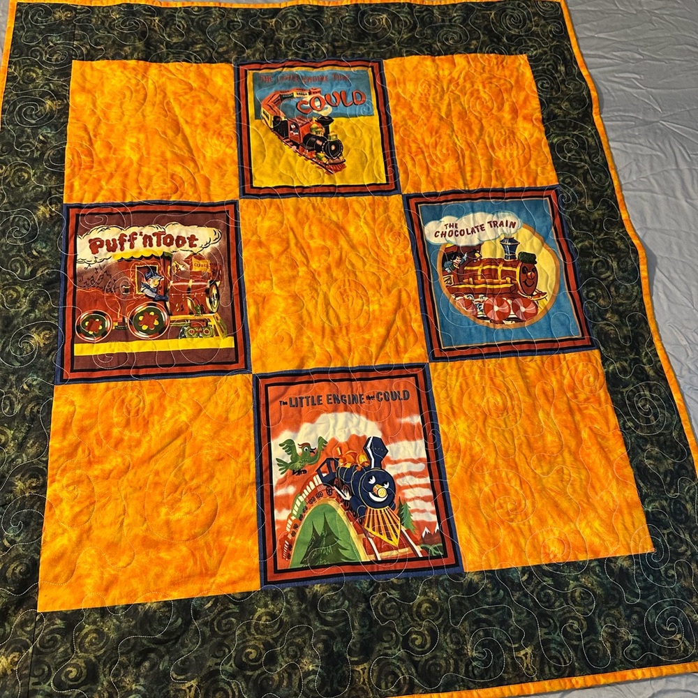 Colorful Chocolate Train Child’s Quilt - Picture 8 of 8